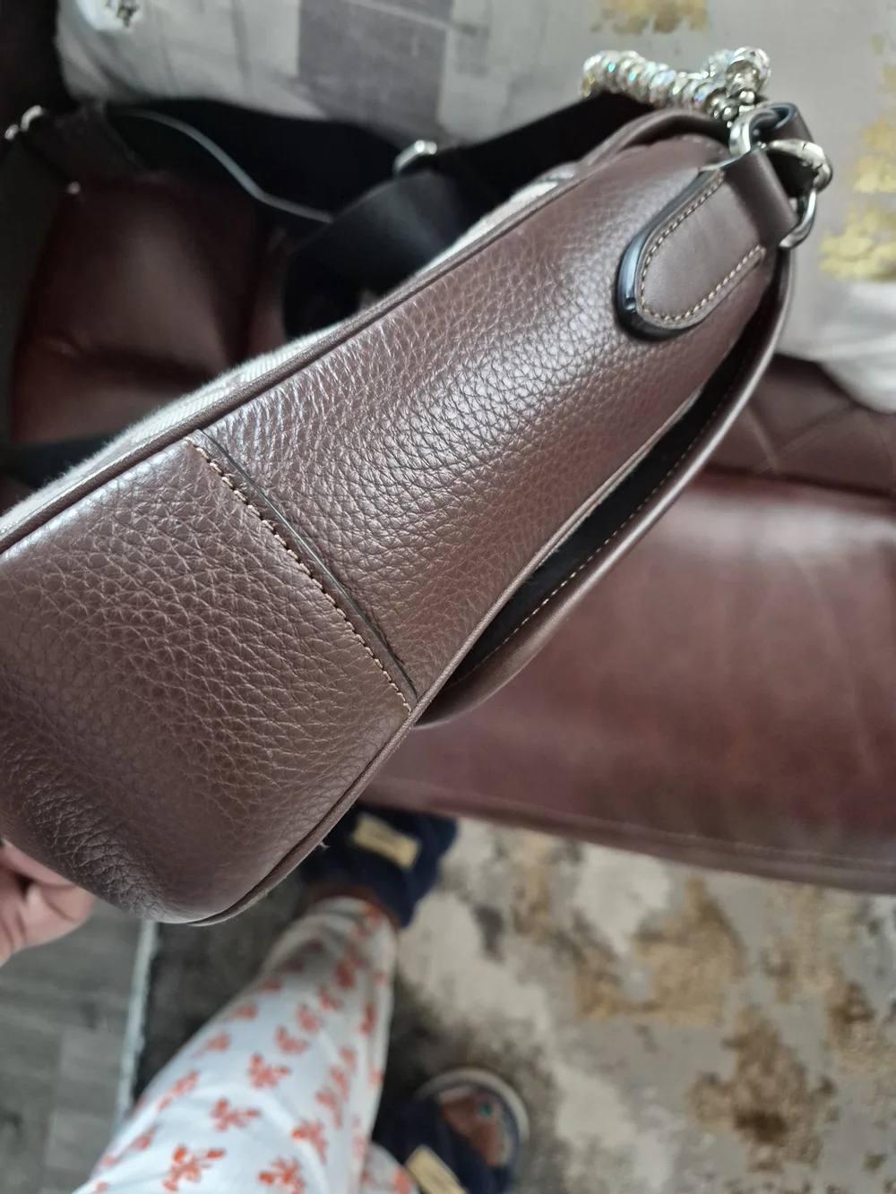 Coach Men’s Signature Brown Canvas and Leather Crossbody Bag